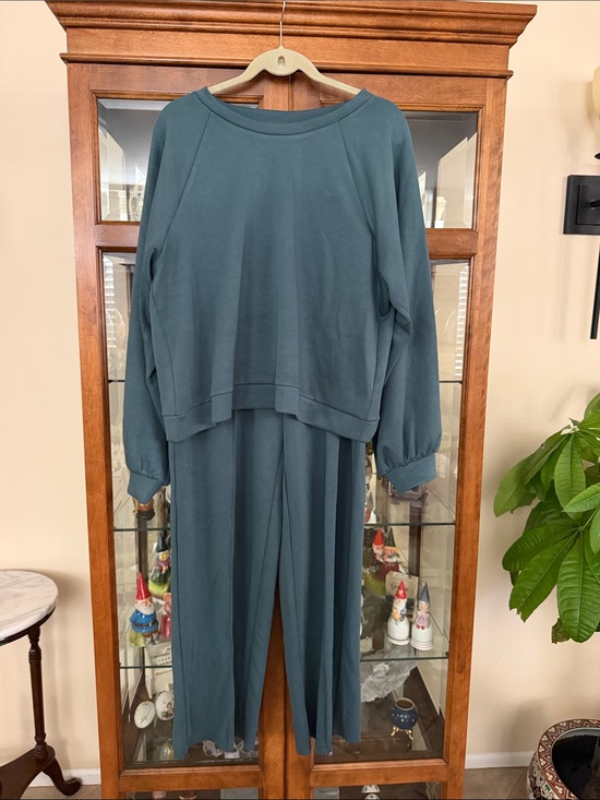 bobeau Pants - Silky Smooth Two-Piece Sweat Set in Teal